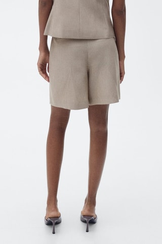 Bermuda tailleur rayures - Marron