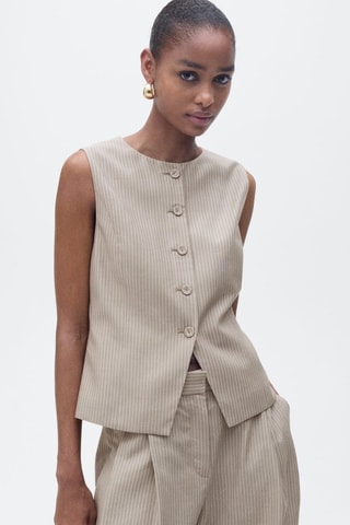 Bermuda tailleur rayures - Marron