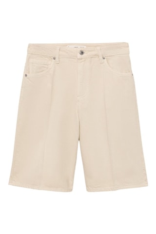 Bermuda jorts en denim taille haute - Blanc