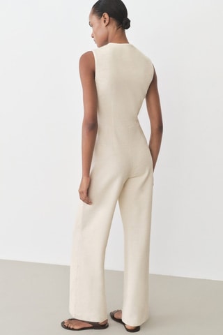 Combinaison tweed boutons - Ecru