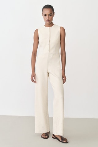 Combinaison tweed boutons - Ecru