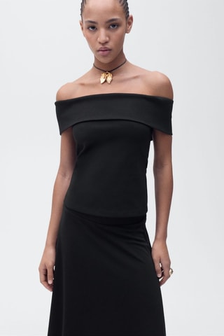 Jupe évasée maille - Noir