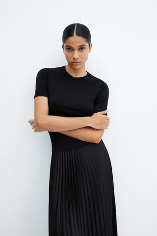 Jupe midi plissée - Noir