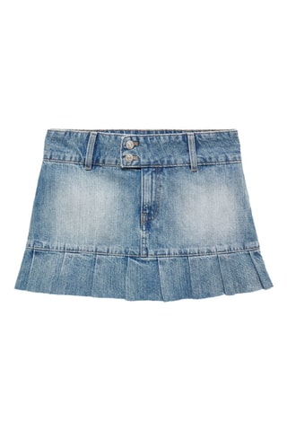 Minijupe en jean plissée - Bleu