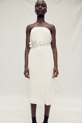 Jupe droite tulle - Ecru