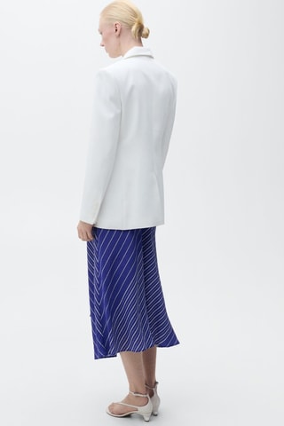 Jupe midi rayures ceinture - Bleu