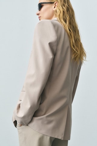 Blazer droit structuré - Beige