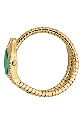 Stalen Quartz Horloge - Goudkleurig en Groen