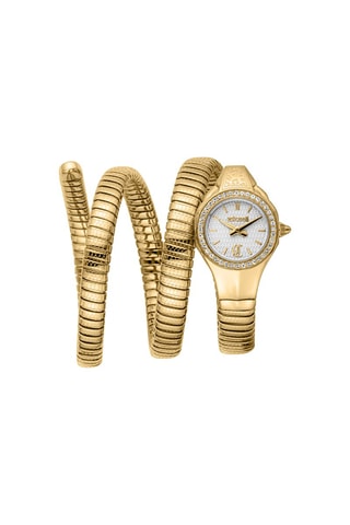 Stalen Quartz Horloge met Tsjechische Kristallen Vita - Goudkleurig en Wit