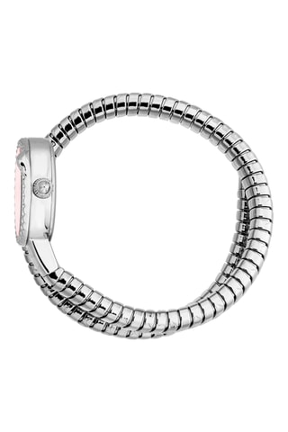 Stalen Quartz Horloge - Zilverkleurig en Roze