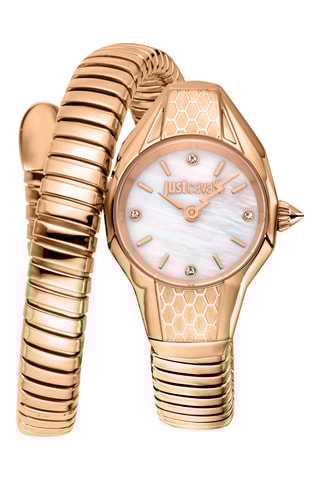 Stalen Quartz Horloge - Roségoudkleurig en Wit