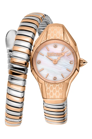 Stalen Quartz Horloge - Zilverkleurig en Roségoudkleurig