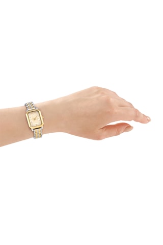 Stalen Quartz Horloge - Goudkleurig en Zilverkleurig