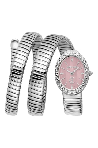 Stalen Quartz Horloge - Zilverkleurig en Roze