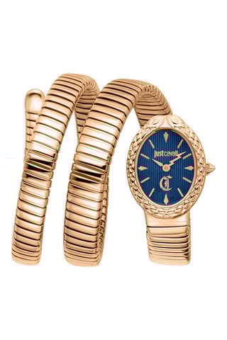 Stalen Quartz Horloge - Roségoudkleurig en Blauw