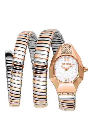 Stalen Quartz Horloge - Zilverkleurig en Roségoudkleurig