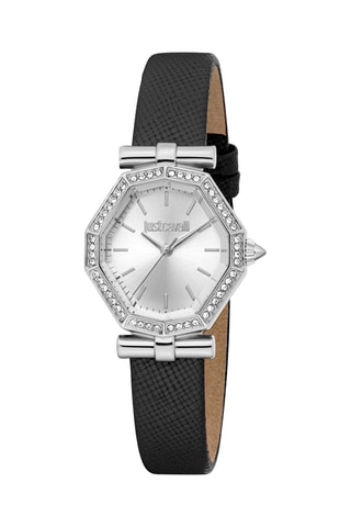 Leren Quartz Horloge - Zwart en Zilverkleurig