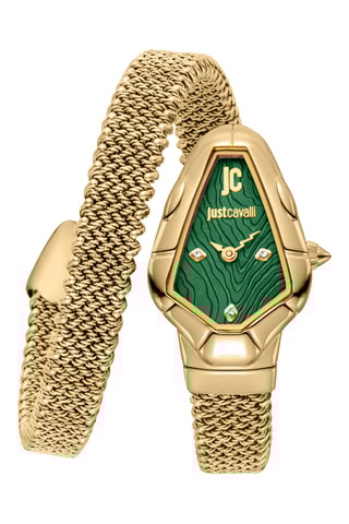 Stalen Quartz Horloge - Goudkleurig en Groen