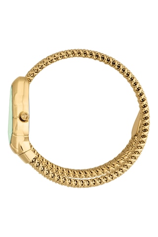 Stalen Quartz Horloge - Goudkleurig en Groen