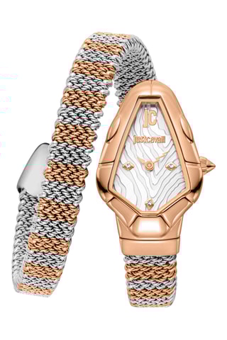 Stalen Quartz Horloge - Zilverkleurig en Roségoudkleurig