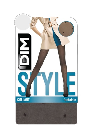 3 collant Style Effet plumetis - 15 denari - Nero 