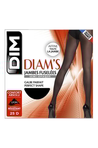 6 collant Diam's Jambes fuselées - 25 denari - Nero