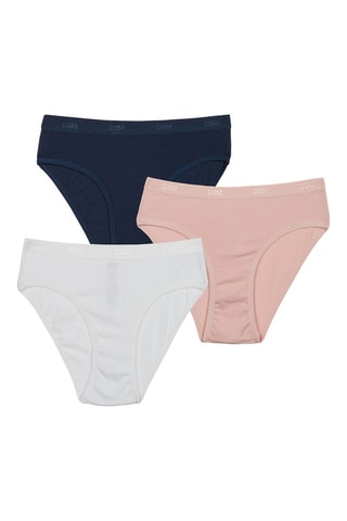 3 slip Les Pockets Ecodim - Bianco, rosa e navy