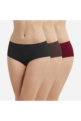 3 culottes Les Pockets EcoDIM - Nero, marrone e bordeaux