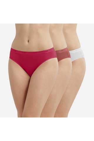 3 slip Les Pockets EcoDIM - Rosso, rosa e bianco