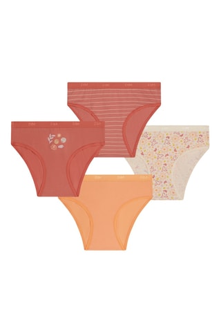 4 slip Les Pockets - Rosso mattone, beige e arancione