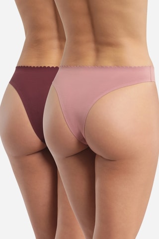 2 perizomi Body Touch - Rosa e bordeaux