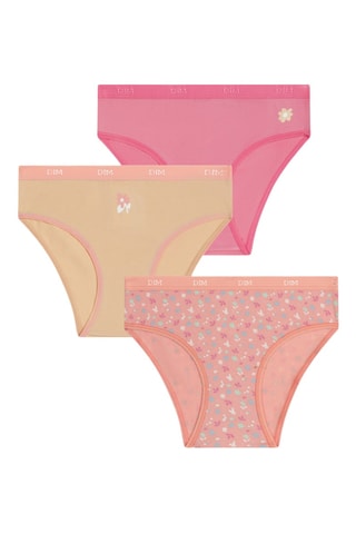 3 slip Pockets Coton - Rosa, salmone e senape