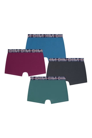 4 parigamba Coton stretch - Petrolio, nero e fucsia
