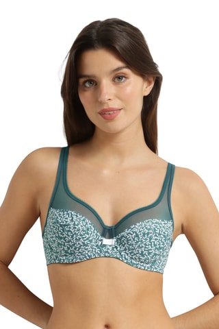 Reggiseno Generous Classic - Verde scuro e bianco