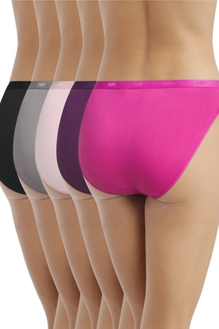 5 slip Les Pockets Coton - Fucsia e viola