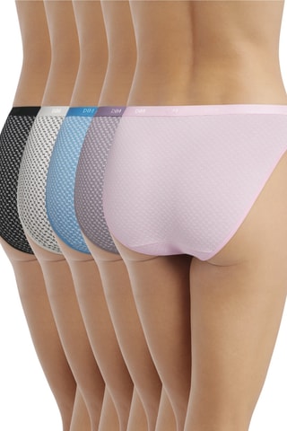 5 slip Les Pockets Coton - Rosa e nero