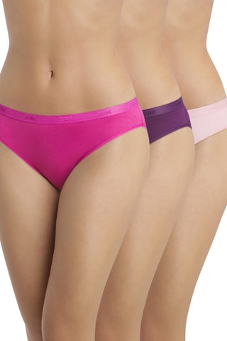 3 slip Les Pockets Coton - Fucsia e viola