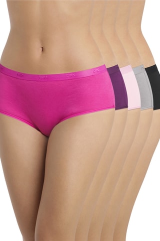 5 culotte Les Pockets Coton - Fucsia e viola scuro