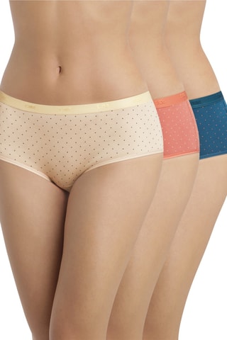 3 culotte Les Pockets Coton - Giallo e rosso