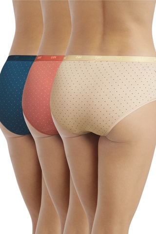 3 culotte Les Pockets Coton - Giallo e rosso