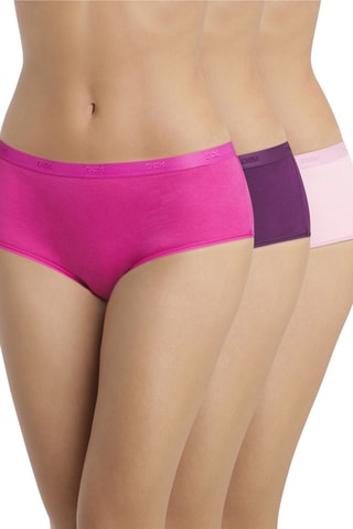 3 culotte Les Pockets Coton - Fucsia e viola