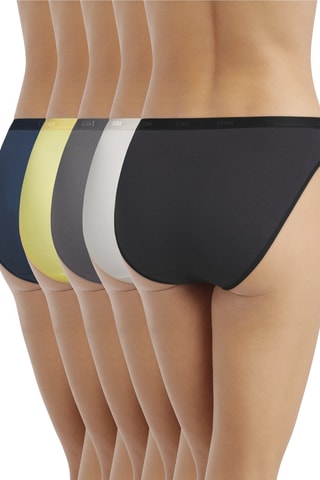 5 slip Les Pockets Ecodim - Nero e grigio scuro