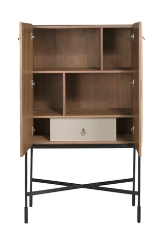 Aparador 2 portas em nogueira - 90 x 40 x 150 cm