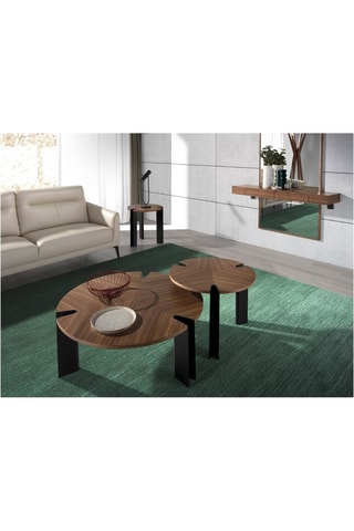 Mesa de centro em nogueira - 90 x 36 x 90 cm