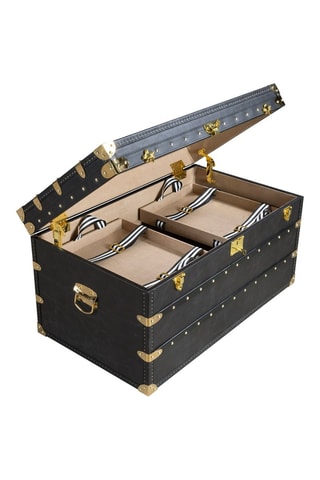 Baú de arrumação - Preto - Em couro