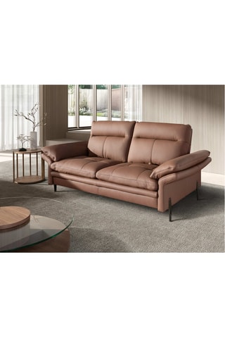 Sofá - Castanho - 2 lugares - Em couro