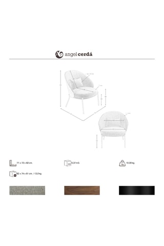 Cadeirão - Cinzento e imitação de nogueira