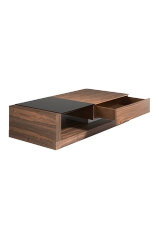 Mesa de centro - Imitação de nogueira e preto - 130 x 70 x 36 cm