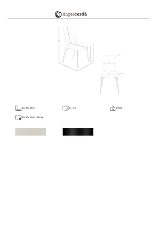 2 cadeiras - 58 x 88 x 46 cm