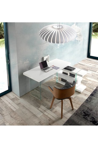 Secretária Branco e transparente